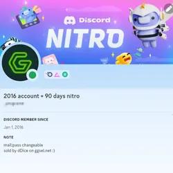 2016 Discord Account - FULL ACCESS (+90 days nitro)